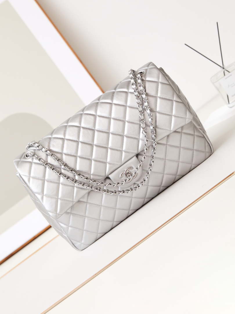 Chanel AS4661 Flap Bag CF Airport Calfskin & Silver-Tone Metal