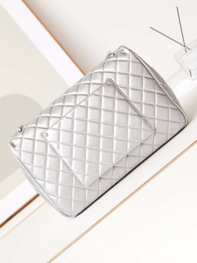Chanel AS4661 Flap Bag CF Airport Calfskin & Silver-Tone Metal