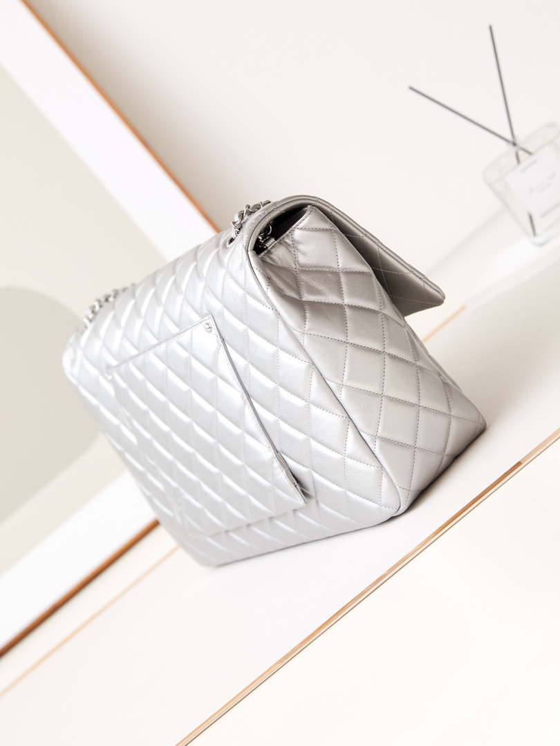Chanel AS4661 Flap Bag CF Airport Calfskin & Silver-Tone Metal