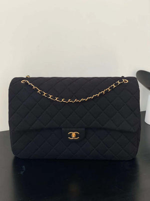 Chanel AS4661 Flap Bag CF Airport Velvet & Silver-Tone Metal Black - Default Title - View 1