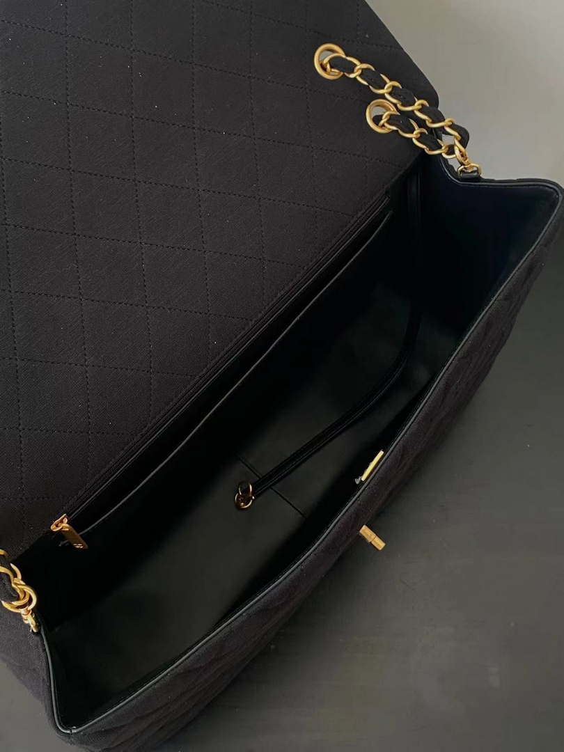 Chanel AS4661 Flap Bag CF Airport Velvet & Silver-Tone Metal Black - Default Title - View 2
