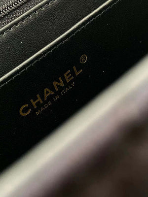 Chanel AS4661 Flap Bag CF Airport Velvet & Silver-Tone Metal Black - Default Title - View 3