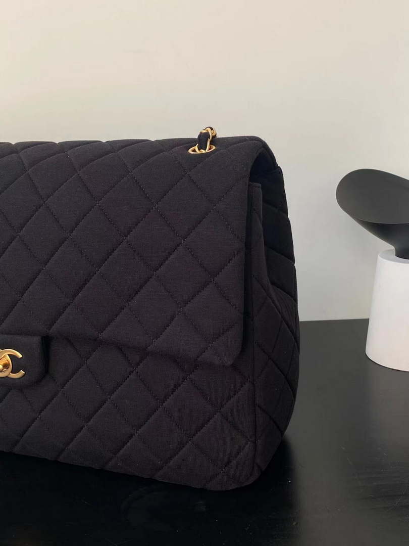 Chanel AS4661 Flap Bag CF Airport Velvet & Silver-Tone Metal Black - Default Title - View 9