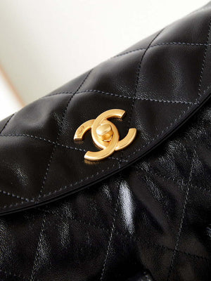 Chanel AS4668 Large Hobo Bag Shiny Calfskin & Gold-Tone Metal Black - Default Title - View 2