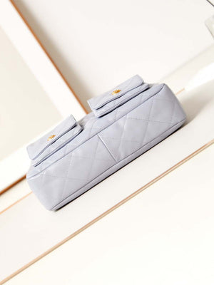 Chanel AS4668 Large Hobo Bag Shiny Calfskin & Gold-Tone Metal Light Purple - Default Title - View 5