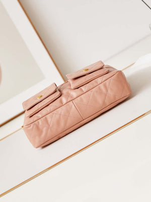 Chanel AS4668 Large Hobo Bag Shiny Calfskin & Gold-Tone Metal Pink - Default Title - View 6