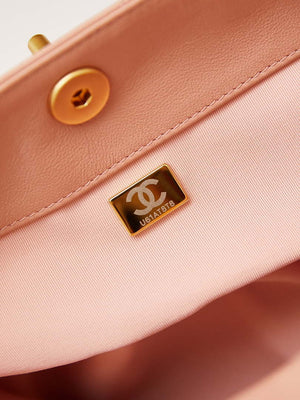 Chanel AS4668 Large Hobo Bag Shiny Calfskin & Gold-Tone Metal Pink - Default Title - View 9