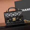 Chanel AP4675 25B  Clutch with chain  Shiny Lambskin Gold-Tone Metal  Black