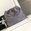 Chanel AS4692 Large Backpack Printed Fabric & Gold Metal White & Black - Default Title - View 1