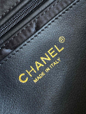 Chanel AS4696 Large Bowling Bag Printed Fabric & Gold-Tone Metal White & Black - Default Title - View 9