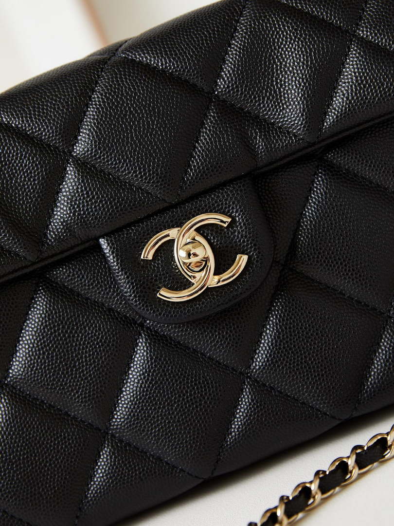 Chanel AS4711  Kelly Bag Calfskin gold tone metal Black