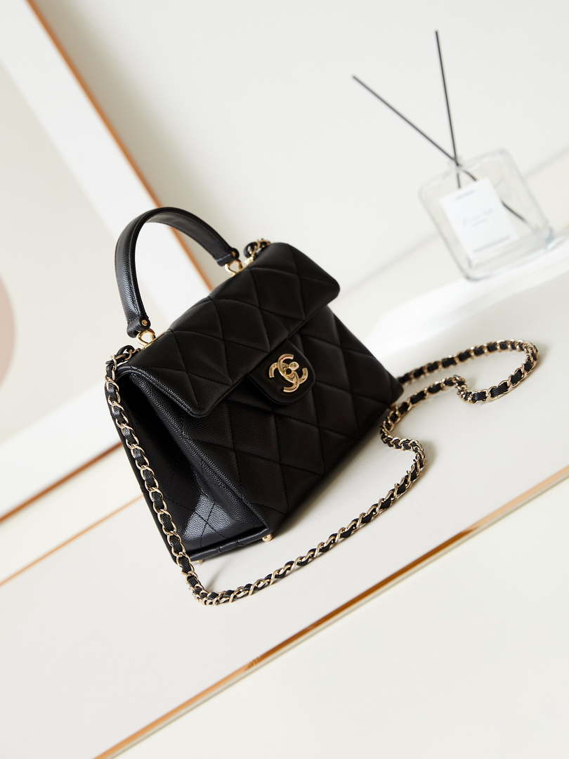 Chanel AS4711  Kelly Bag Calfskin gold tone metal Black - Default Title - View 5