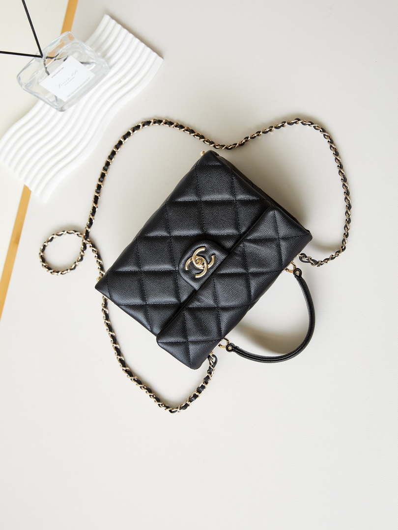 Chanel AS4711  Kelly Bag Calfskin gold tone metal Black - Default Title - View 7