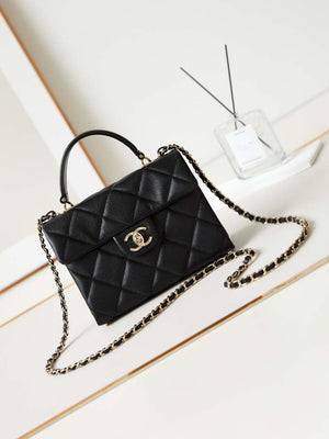 Chanel AS4711  Kelly Bag Calfskin gold tone metal Black - Default Title - View 1