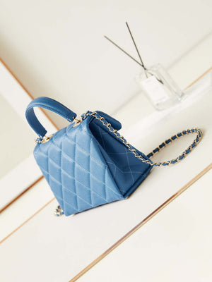 Chanel AS4711  Kelly Bag Calfskin gold tone metal Blue - Default Title - View 2