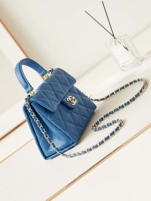 Chanel AS4711  Kelly Bag Calfskin gold tone metal Blue - Default Title - View 3