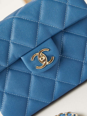 Chanel AS4711  Kelly Bag Calfskin gold tone metal Blue - Default Title - View 4