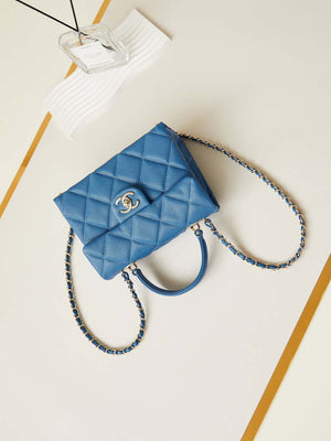 Chanel AS4711  Kelly Bag Calfskin gold tone metal Blue - Default Title - View 6