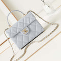 Chanel AS4711  Kelly Bag Calfskin gold tone metal Light Blue - Default Title - View 1