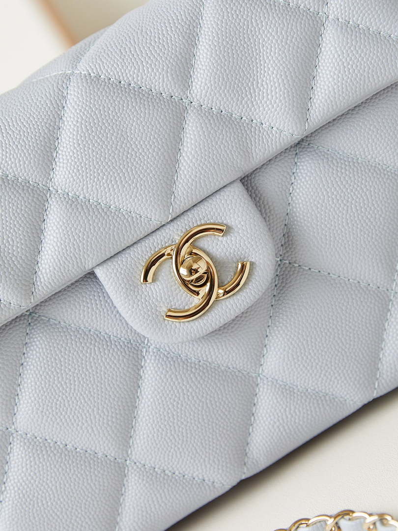 Chanel AS4711  Kelly Bag Calfskin gold tone metal Light Blue - Default Title - View 2