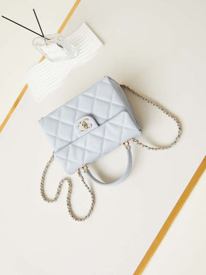 Chanel AS4711  Kelly Bag Calfskin gold tone metal Light Blue - Default Title - View 7