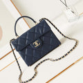 Chanel AS4711  Kelly Bag Calfskin gold tone metal Navy Blue - Default Title - View 1