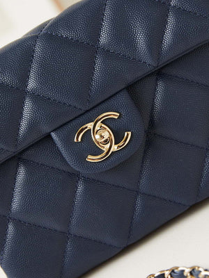 Chanel AS4711  Kelly Bag Calfskin gold tone metal Navy Blue - Default Title - View 3