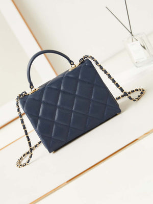 Chanel AS4711  Kelly Bag Calfskin gold tone metal Navy Blue - Default Title - View 4