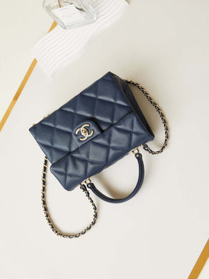 Chanel AS4711  Kelly Bag Calfskin gold tone metal Navy Blue - Default Title - View 5