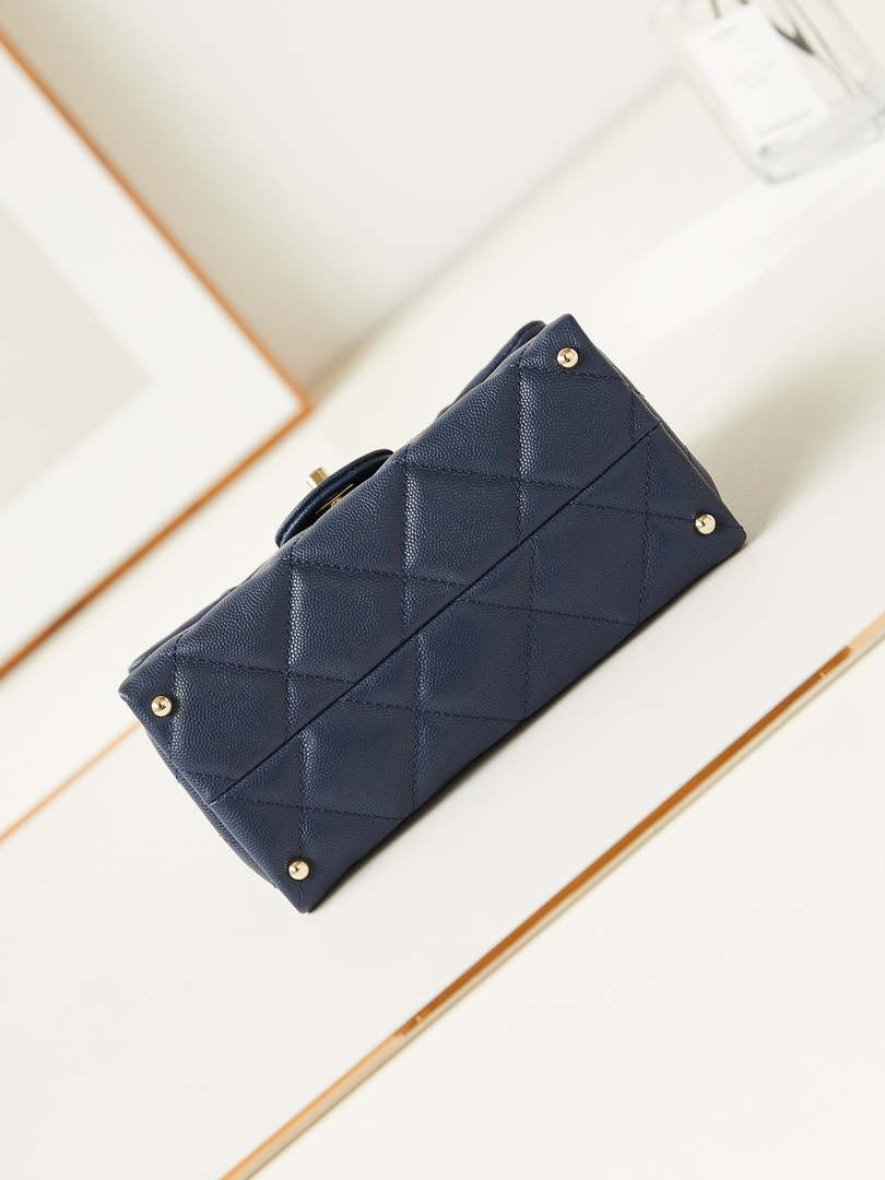 Chanel AS4711  Kelly Bag Calfskin gold tone metal Navy Blue
