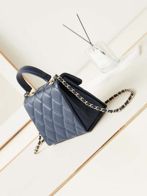 Chanel AS4711  Kelly Bag Calfskin gold tone metal Navy Blue - Default Title - View 7