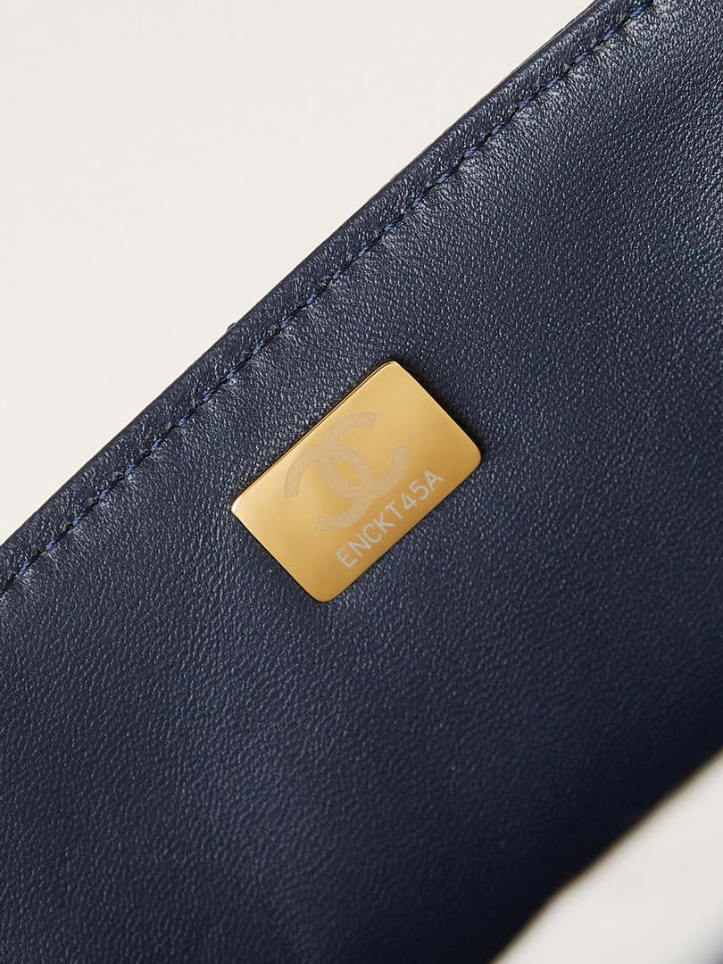 Chanel AS4711  Kelly Bag Calfskin gold tone metal Navy Blue