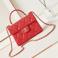 Chanel AS4711  Kelly Bag Calfskin gold tone metal Red - Default Title - View 1