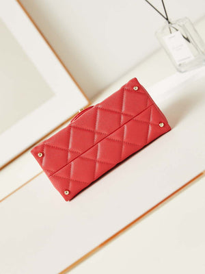 Chanel AS4711  Kelly Bag Calfskin gold tone metal Red - Default Title - View 6