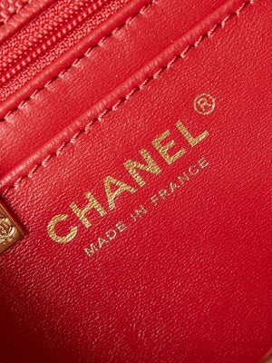 Chanel AS4711  Kelly Bag Calfskin gold tone metal Red - Default Title - View 8