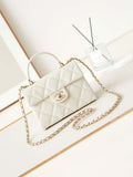 Chanel AS4711  Kelly Bag Calfskin gold tone metal White