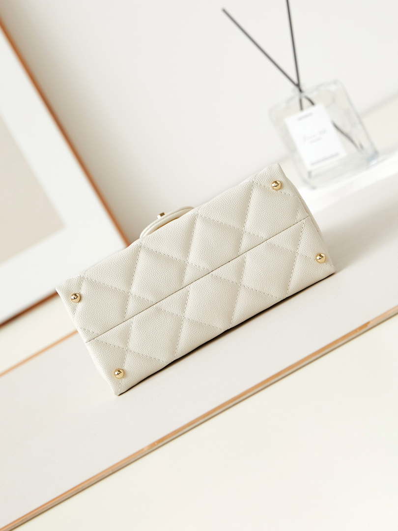 Chanel AS4711  Kelly Bag Calfskin gold tone metal White - Default Title - View 4