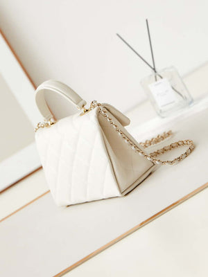 Chanel AS4711  Kelly Bag Calfskin gold tone metal White - Default Title - View 5