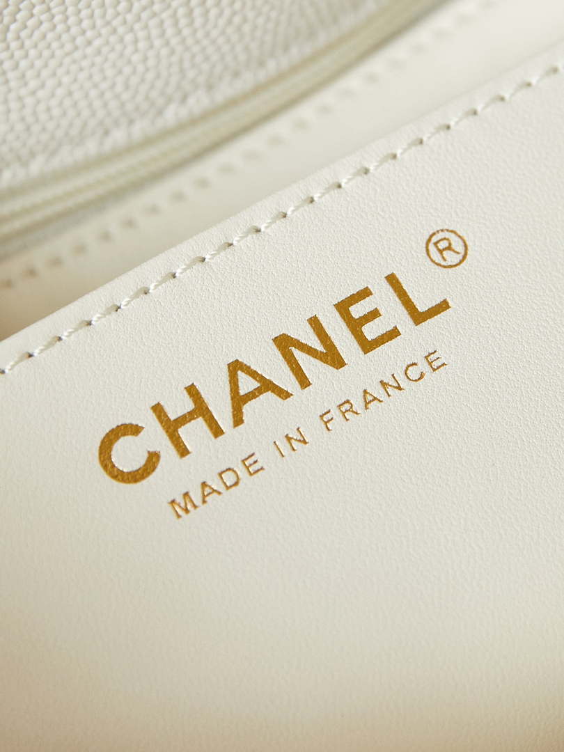 Chanel AS4711  Kelly Bag Calfskin gold tone metal White - Default Title - View 8