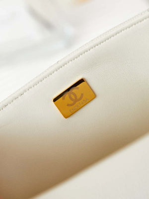 Chanel AS4711  Kelly Bag Calfskin gold tone metal White - Default Title - View 9