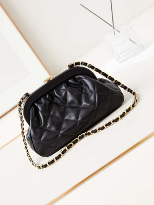 Chanel AS4717 Clutch Lambskin Black - Default Title - View 1