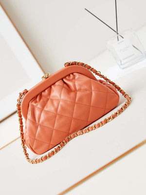 Chanel AS4717 Clutch Lambskin Orange - Default Title - View 1