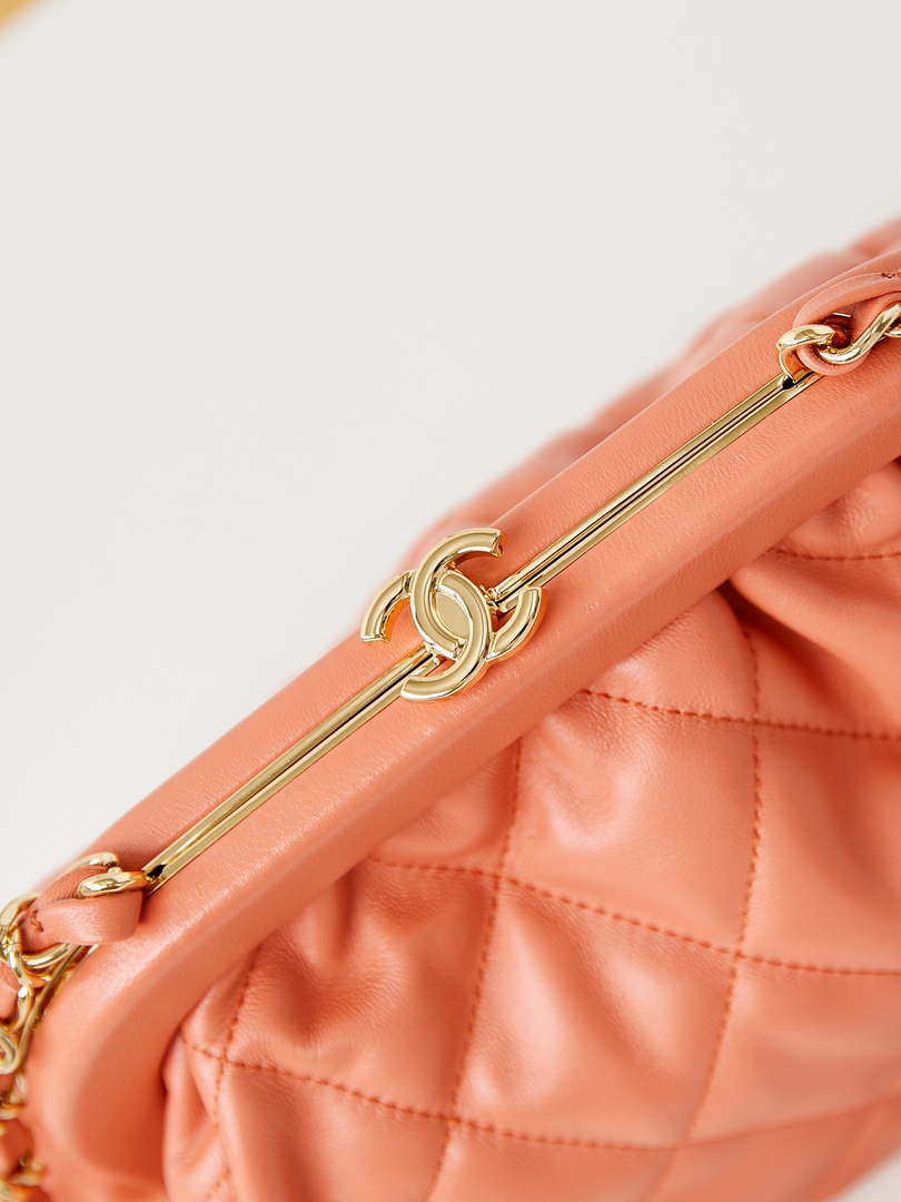 Chanel AS4717 Clutch Lambskin Orange