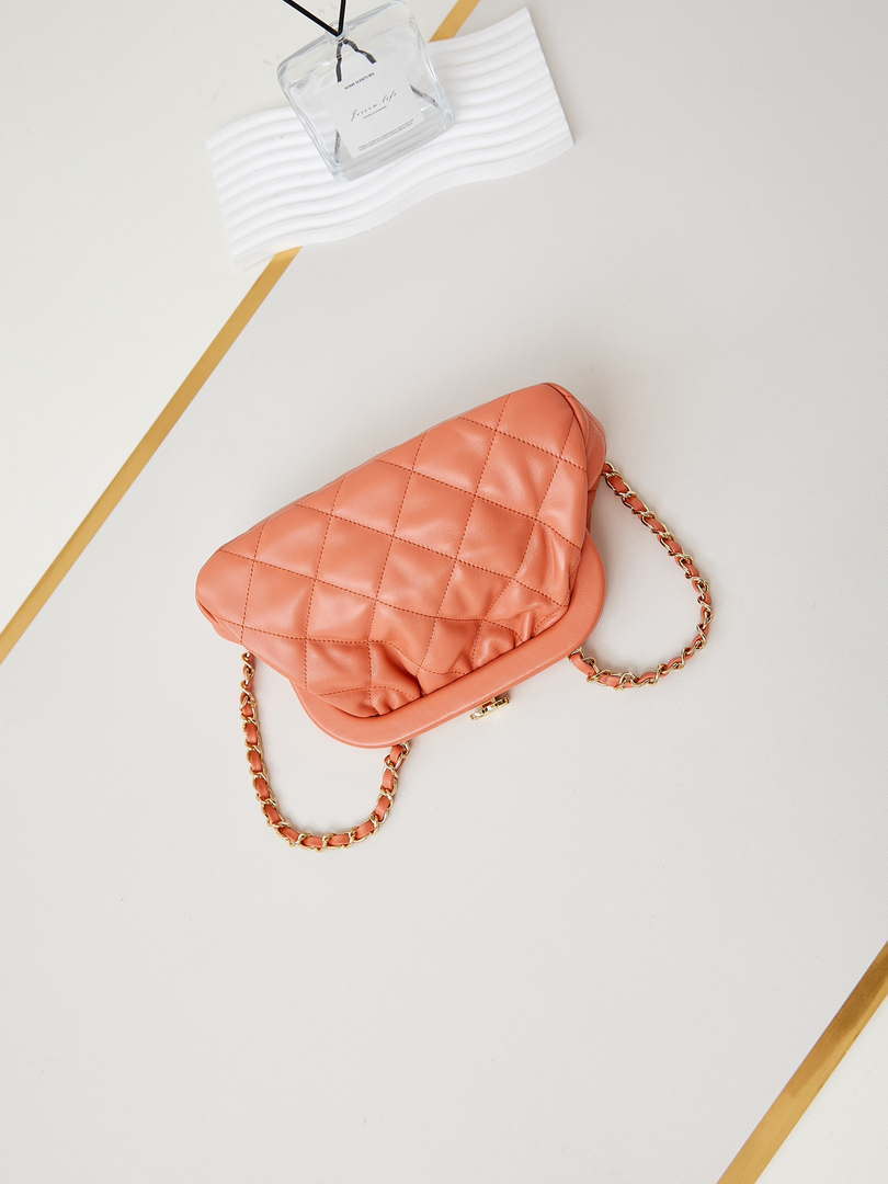 Chanel AS4717 Clutch Lambskin Orange - Default Title - View 7