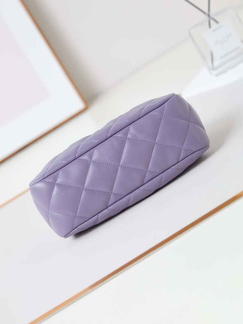 Chanel AS4717 Clutch Lambskin Purple - Default Title - View 6