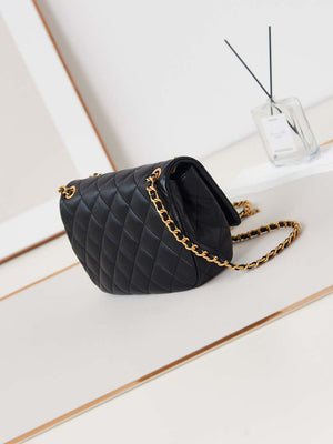 Chanel AS4740 Small Flap Bag Lambskin Lacquer & Gold-Tone Metal Black - Default Title - View 4