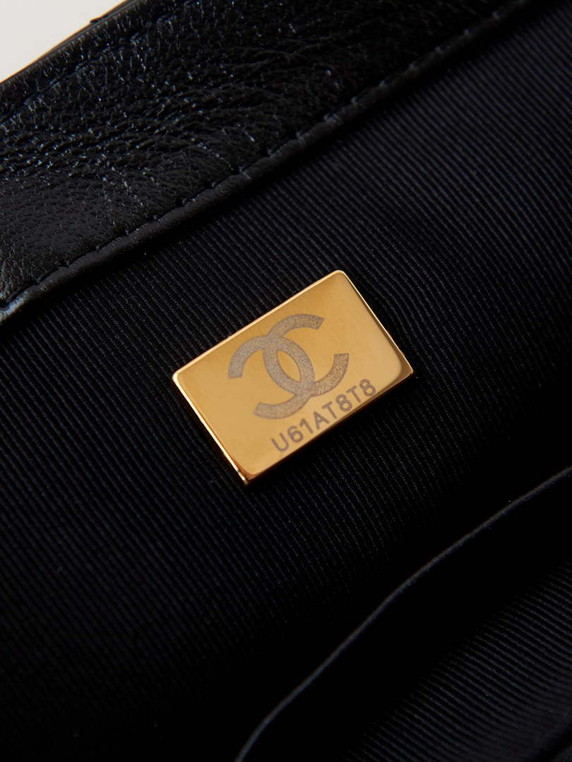 Chanel AS4740 Small Flap Bag Lambskin Lacquer & Gold-Tone Metal Black - Default Title - View 9