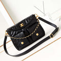 Chanel AS4743 Hobo Handbag Shiny Calfskin & Gold-Tone Metal Black - Default Title - View 1