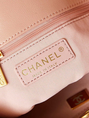 Chanel AS4743 Hobo Handbag Shiny Calfskin & Gold-Tone Metal Pink - Default Title - View 8