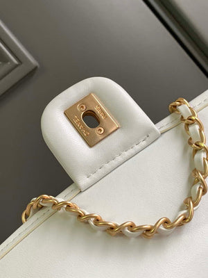 Chanel AS4773 Flap bag Lace Patchwork & Gold-Tone Metal White & Multicolor - Default Title - View 7